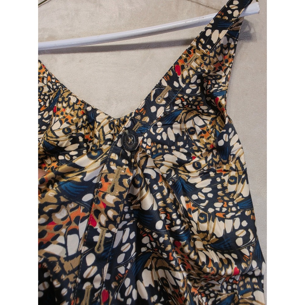 Wildfang Butterfly Wing‎ Print V-Neck Sleeveless Top with Side Tie Large NWT - Picture 10 of 12